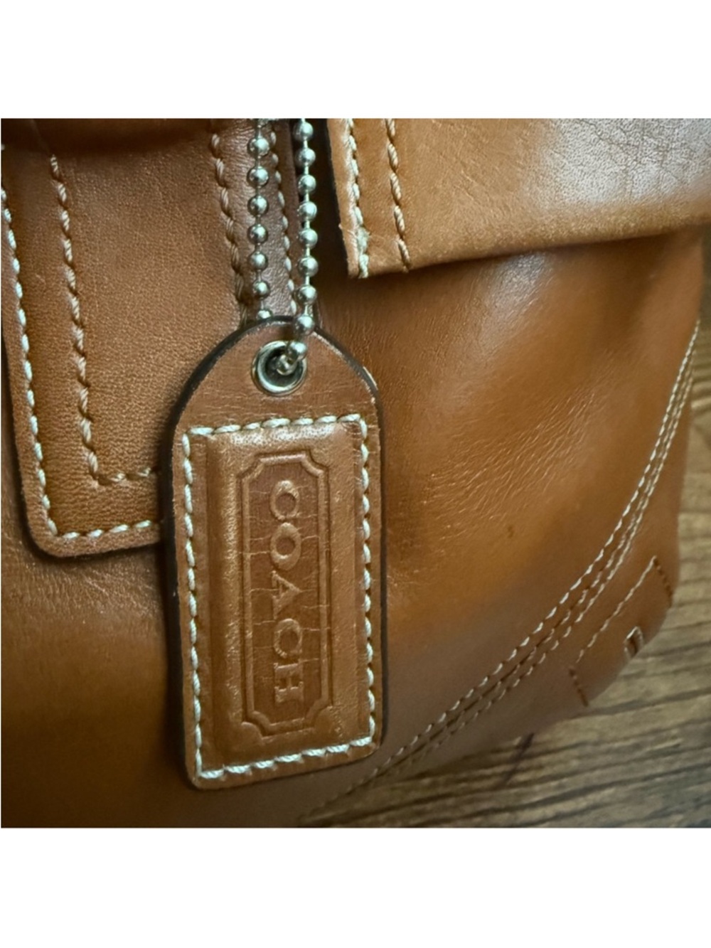 Classic SoHo Vintage Leather Satchel Handbag - Chestnut Brown - Picture 8 of 8